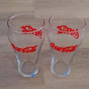 Pair of vintage Coca Cola glasses